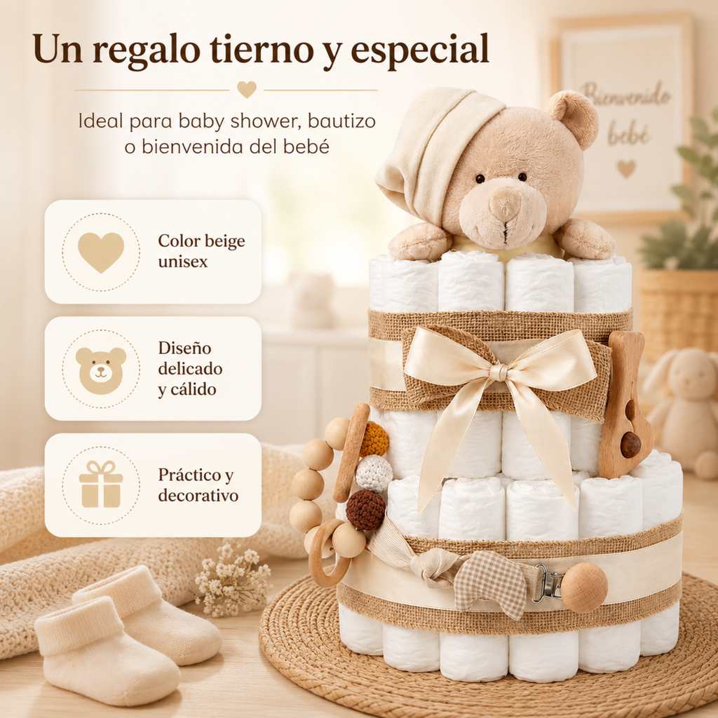 TARTA DE PAÑALES OSITO MIMO