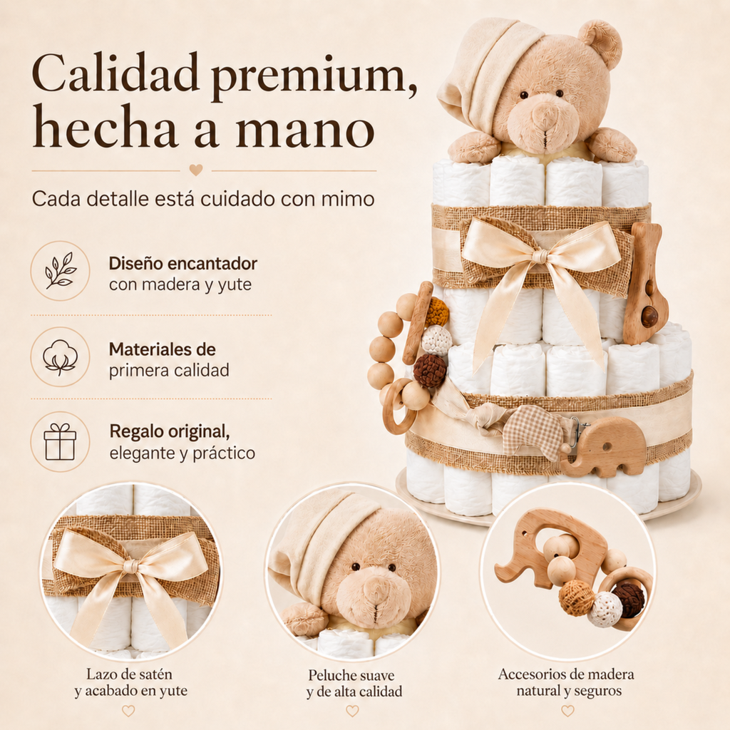 TARTA DE PAÑALES OSITO MIMO